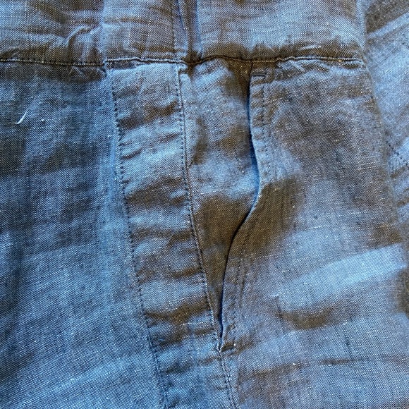 I Jill PureJill Cropped Linen Pants Chambray XL NWOT - Picture 4 of 8